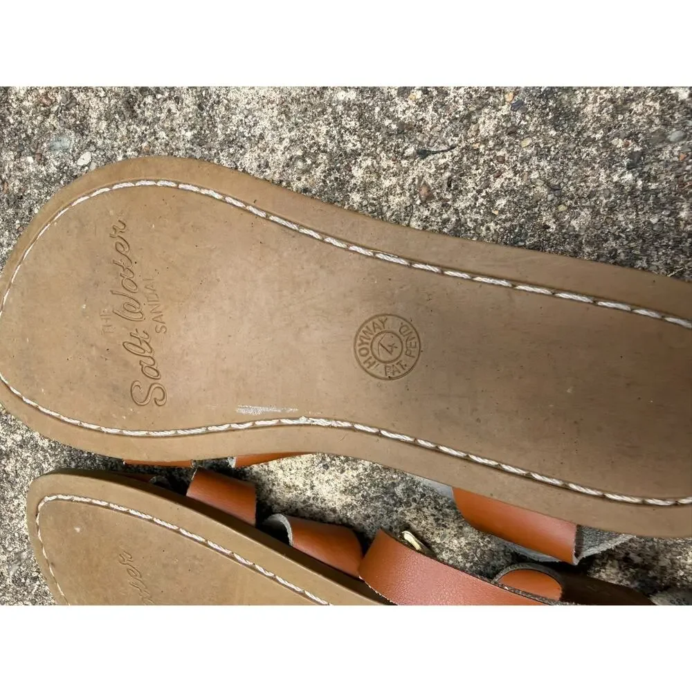 Salt Water Sandals The Original Girls Youth 4 = Women's Size 6 Leather Strappy